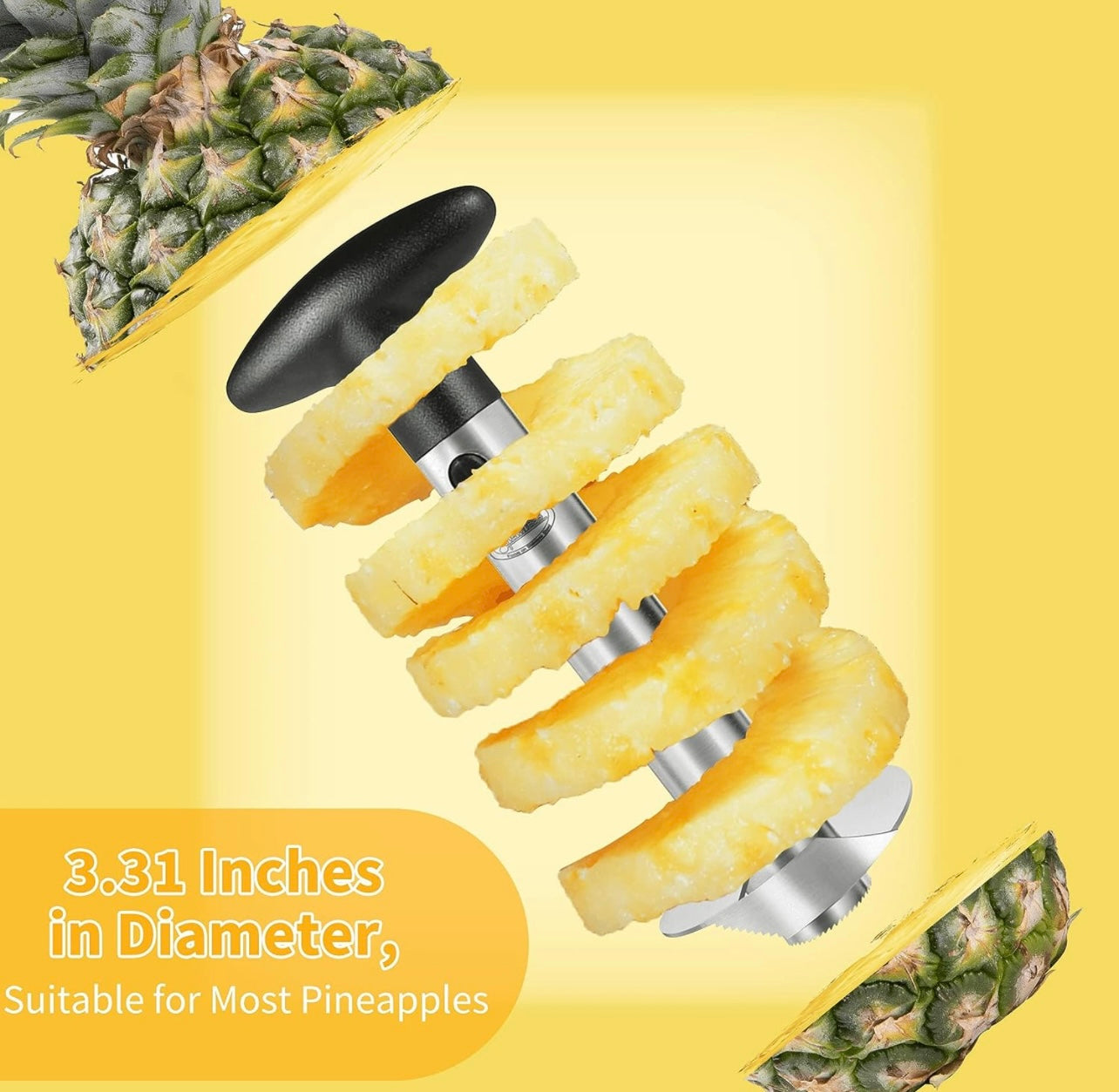 Stainless Steel Pineapple Slicer : A faster, convenient way to enjoy your pineapple effortlessly, and with professional quality precision!