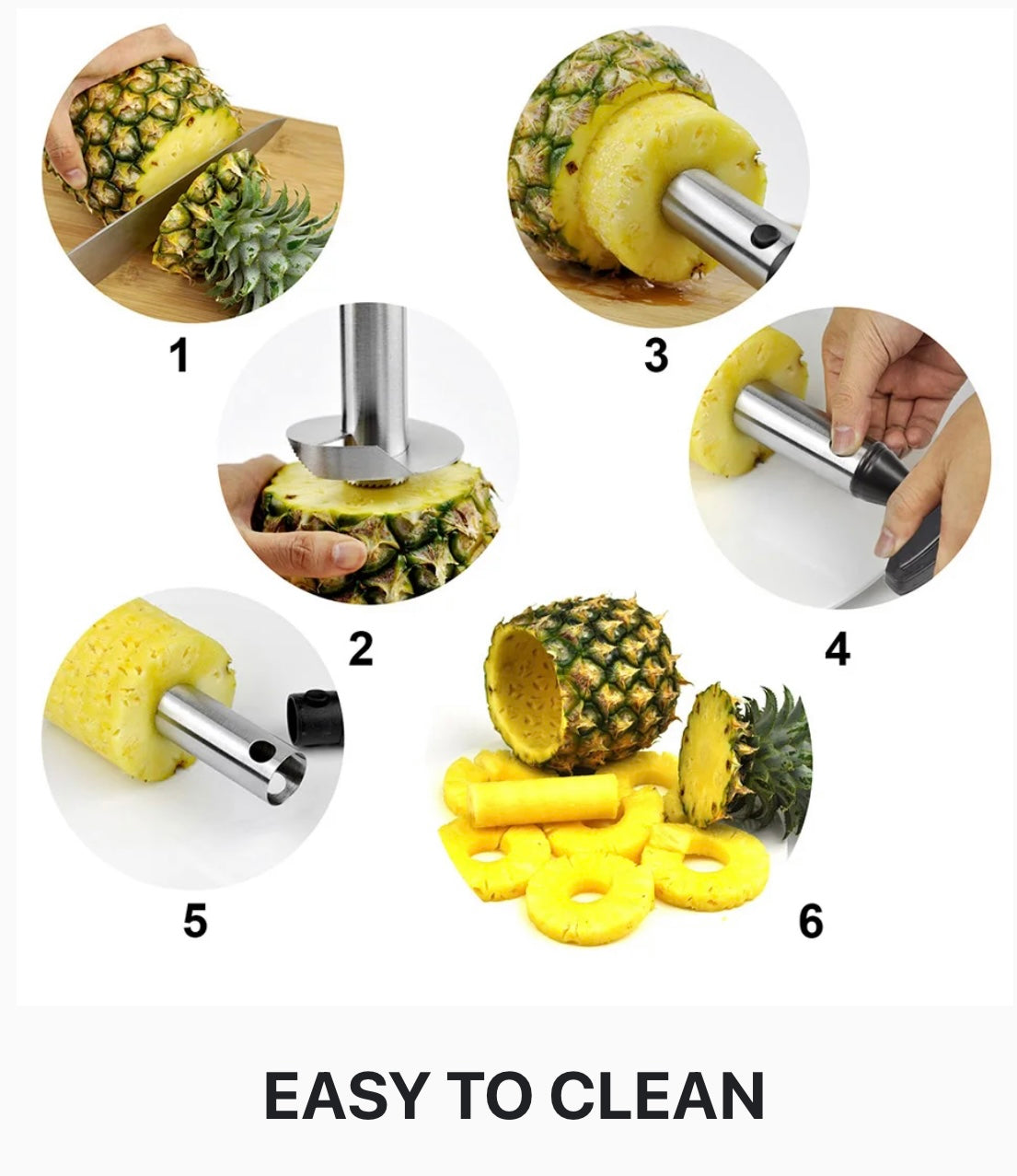 Stainless Steel Pineapple Slicer : A faster, convenient way to enjoy your pineapple effortlessly, and with professional quality precision!