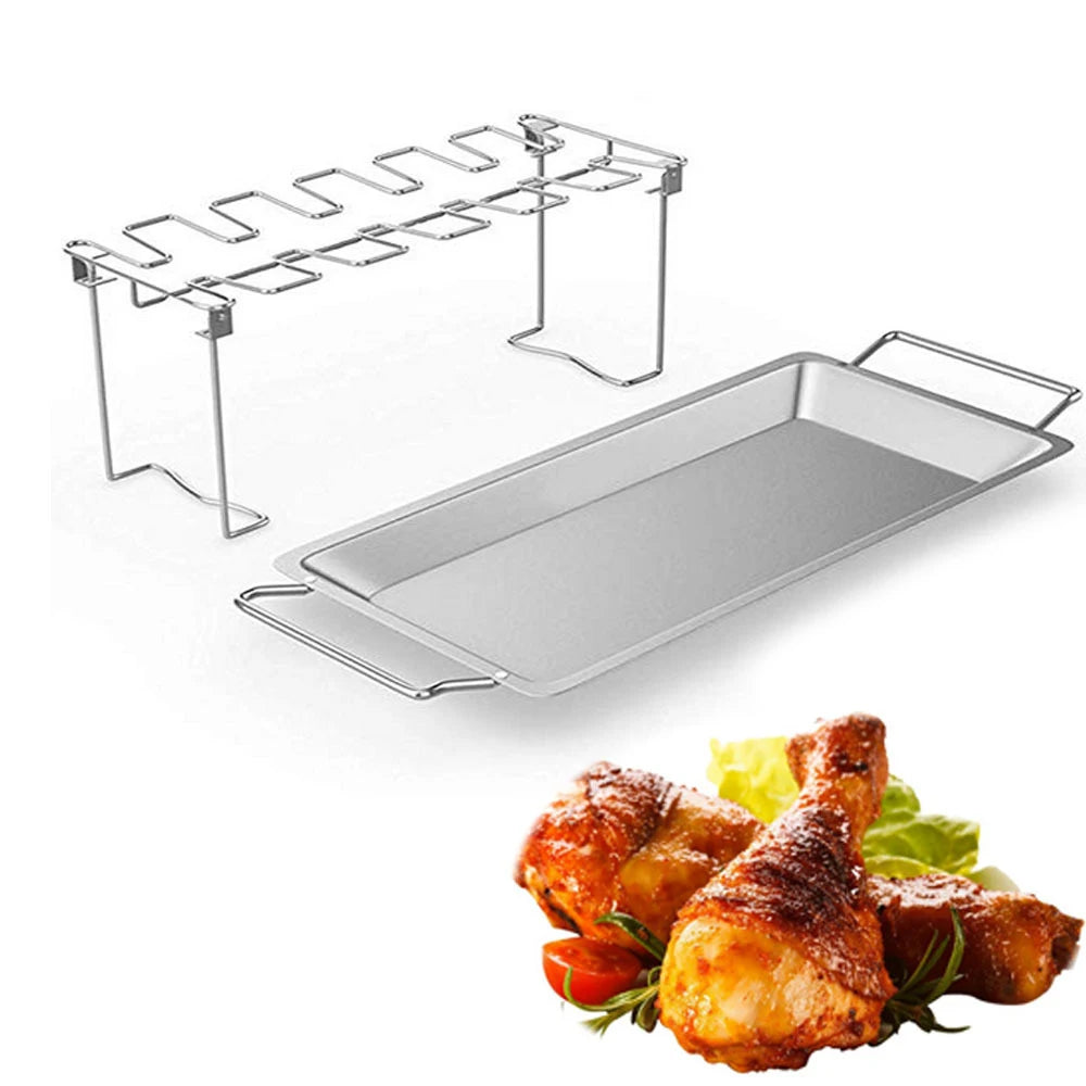 Non-Stick Poultry Holder Grill Stand Roasting Rack For BBQ: This amazing barbecue accessory is a great gift for your favorite grill master and is suitable for indoor and outdoor use!