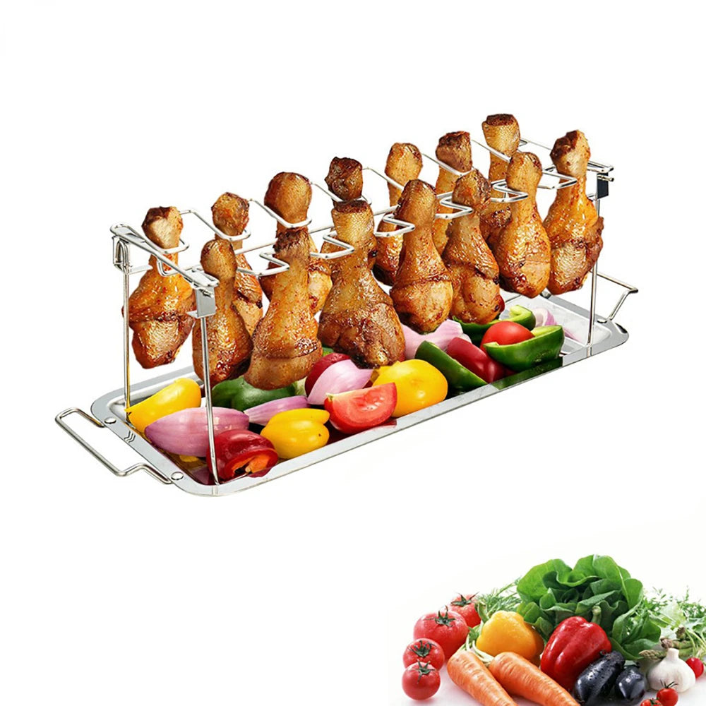Non-Stick Poultry Holder Grill Stand Roasting Rack For BBQ: This amazing barbecue accessory is a great gift for your favorite grill master and is suitable for indoor and outdoor use!