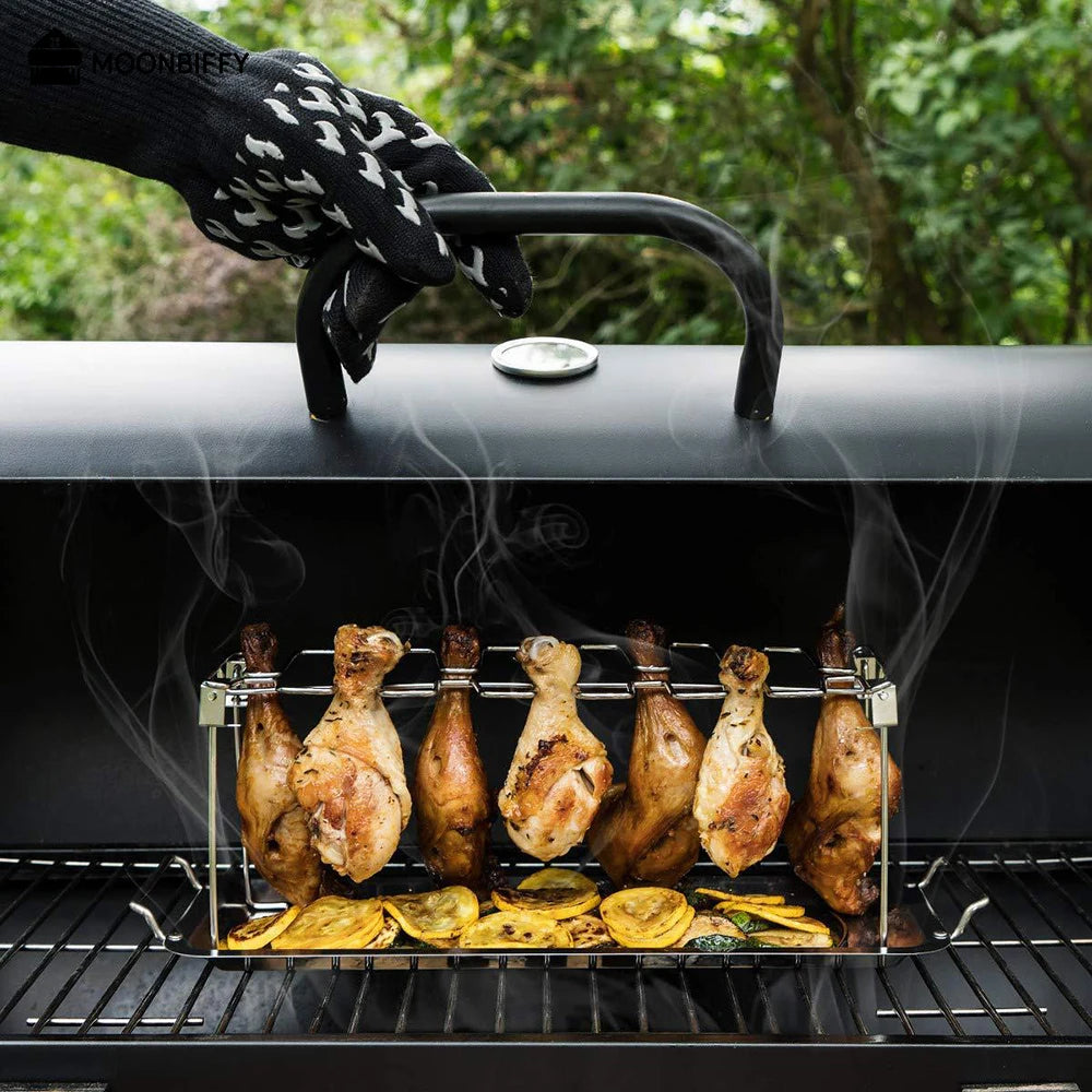 Non-Stick Poultry Holder Grill Stand Roasting Rack For BBQ: This amazing barbecue accessory is a great gift for your favorite grill master and is suitable for indoor and outdoor use!