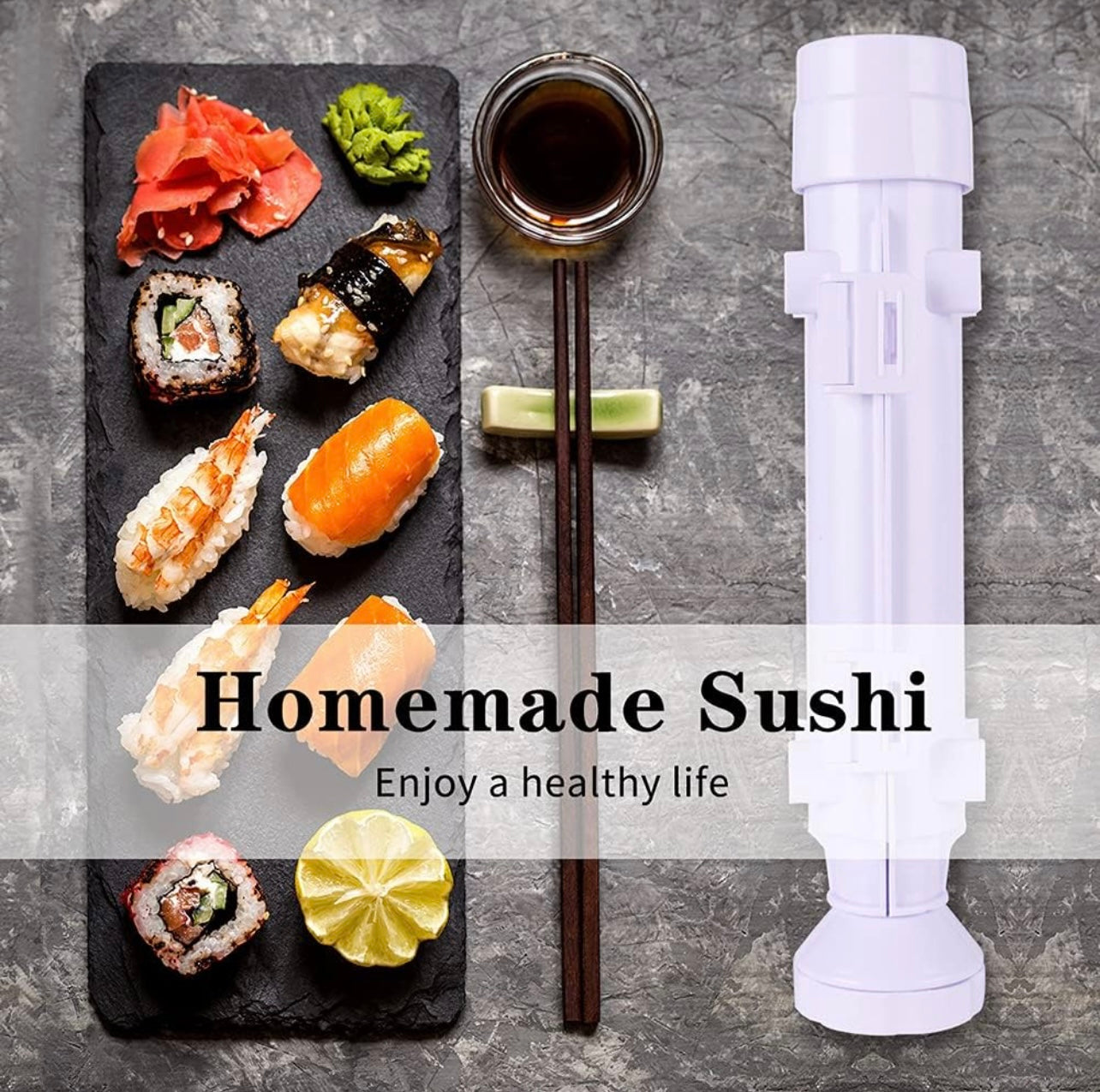 Quick DIY Sushi Roll Mold: It’s compact design is user-friendly, and even suitable for children to utilize to craft sushi as well.