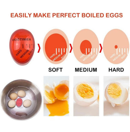1pc Eco-Friendly Color Changing Resin Boiled Egg Timer: This magic egg timer guarantees that your eggs will be cooked precisely to your desired level of doneness (soft, medium, or hard boiled). The perfect gadget for perfectly boiled eggs.