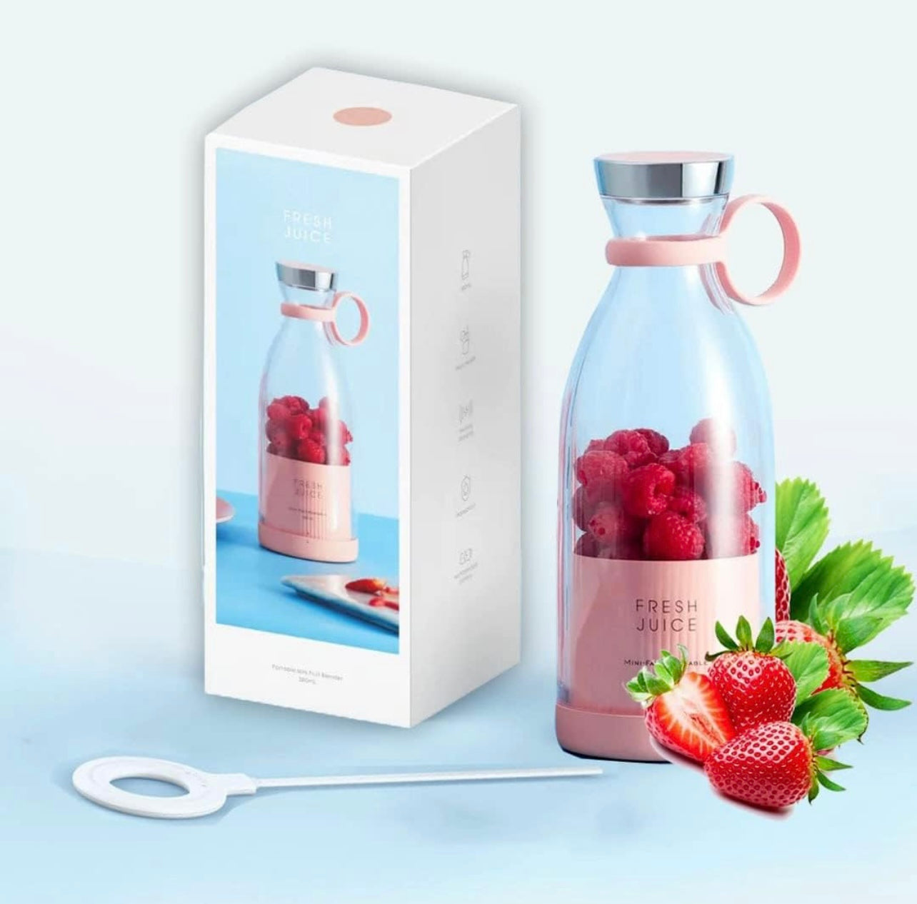 Portable 12 oz Electric Blender Bottle: This innovative personal sized blender bottle is a convenient way to rejuvenate with a quick smoothie from any location!