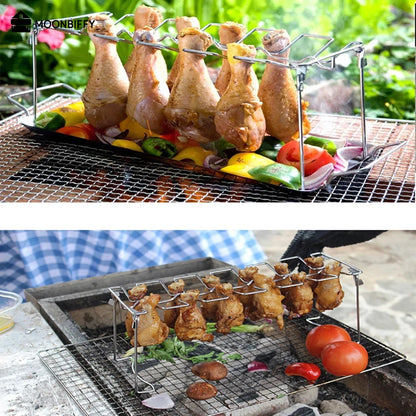 Non-Stick Poultry Holder Grill Stand Roasting Rack For BBQ: This amazing barbecue accessory is a great gift for your favorite grill master and is suitable for indoor and outdoor use!