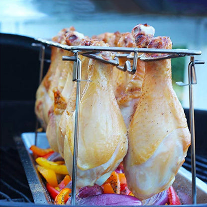 Non-Stick Poultry Holder Grill Stand Roasting Rack For BBQ: This amazing barbecue accessory is a great gift for your favorite grill master and is suitable for indoor and outdoor use!