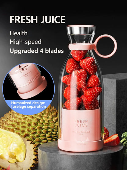 Portable 12 oz Electric Blender Bottle: This innovative personal sized blender bottle is a convenient way to rejuvenate with a quick smoothie from any location!