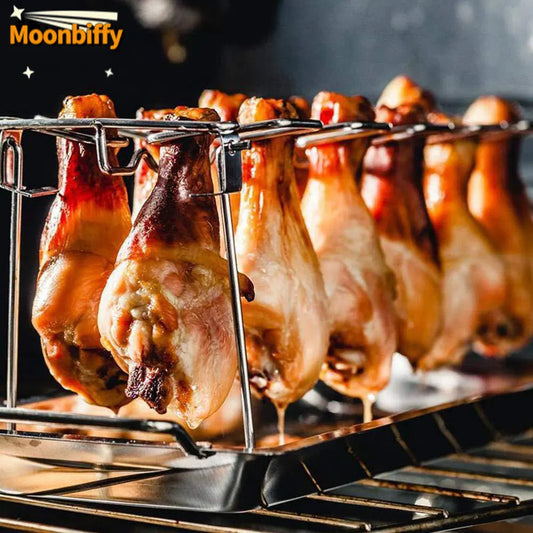 Non-Stick Poultry Holder Grill Stand Roasting Rack For BBQ: This amazing barbecue accessory is a great gift for your favorite grill master and is suitable for indoor and outdoor use!